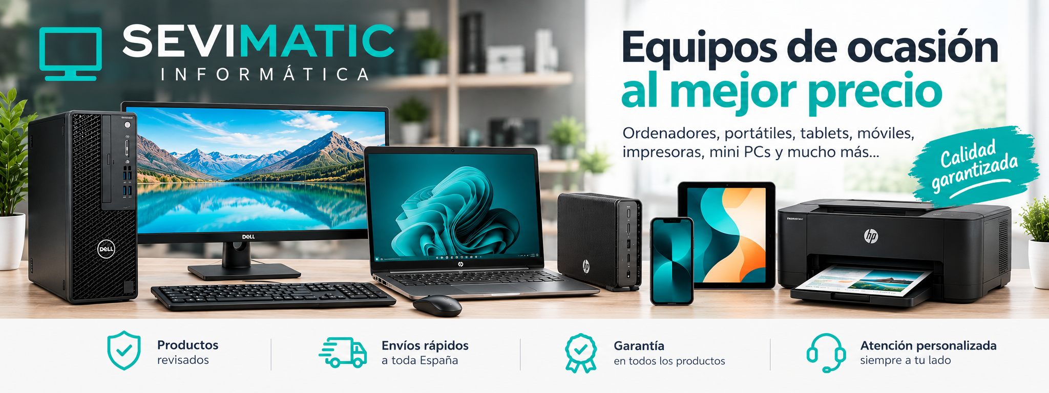 Sevimatic Informática — Equipos de ocasión al mejor precio: ordenadores, portátiles, tablets, móviles, impresoras, mini PCs y más